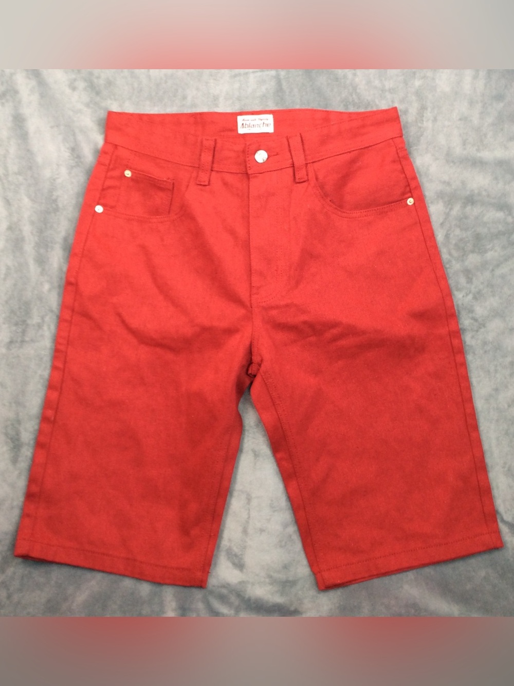 Ablanche New York Men's Red hip hop Jean Shorts - Classic Straight Fit